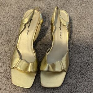 Chic Gold Heeled Sandals